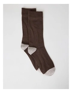 Merino Wool Boot Socks in Expresso and Taupe Marle