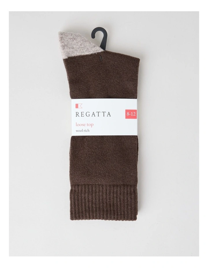 Merino Wool Boot Socks in Expresso and Taupe Marle image 3