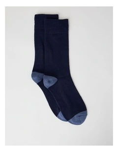 Merino Wool Boot Socks in Navy and Royal Blue
