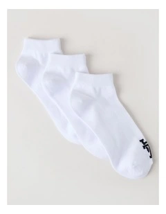 3 Pack Sneaker Logo Socks in White