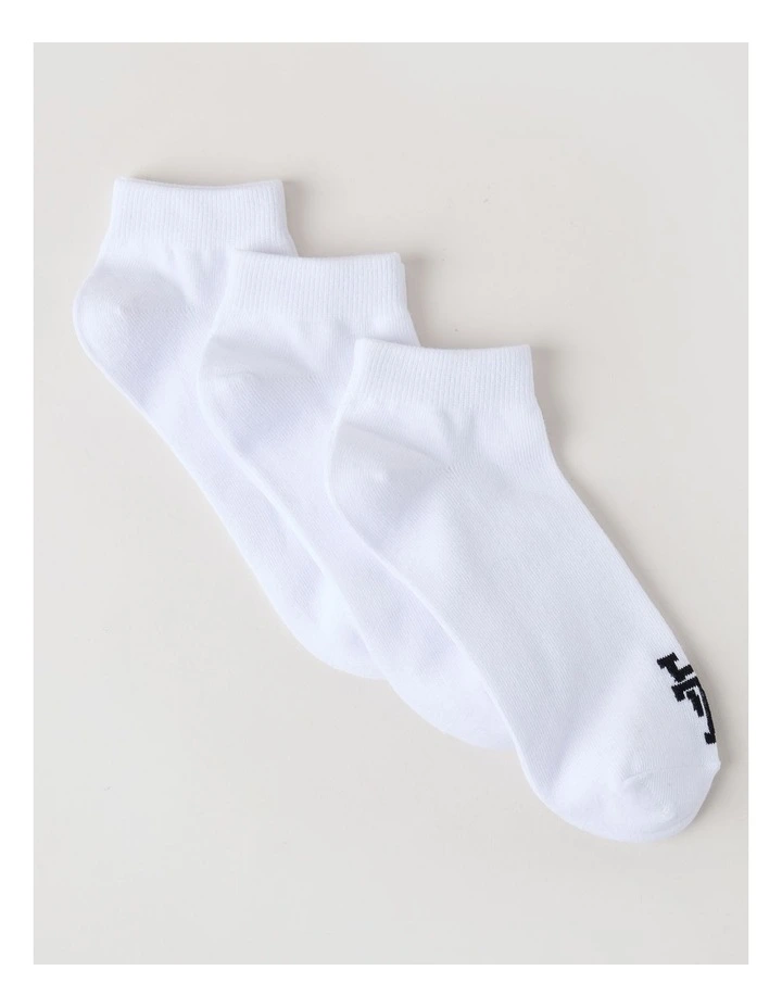 3 Pack Sneaker Logo Socks in White image 1