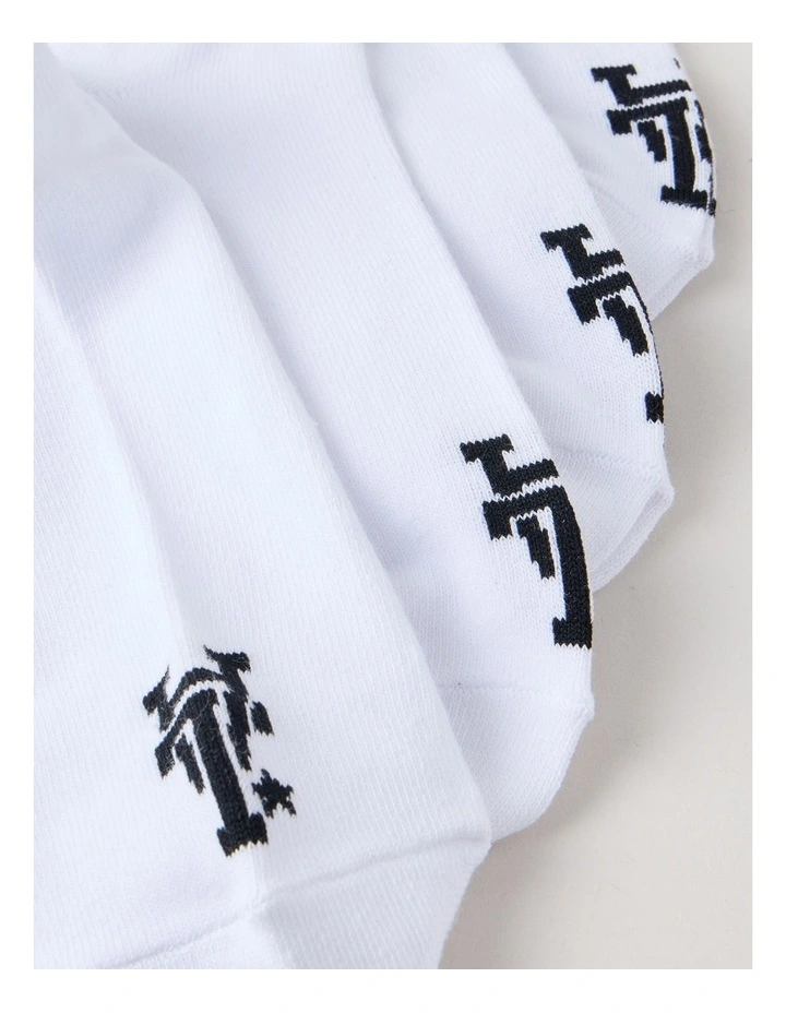 3 Pack Sneaker Logo Socks in White image 2