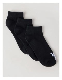 3 Pack Sneaker Logo Socks in Black