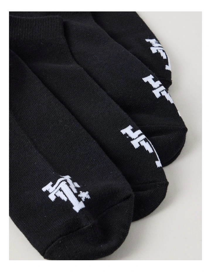 3 Pack Sneaker Logo Socks in Black image 2