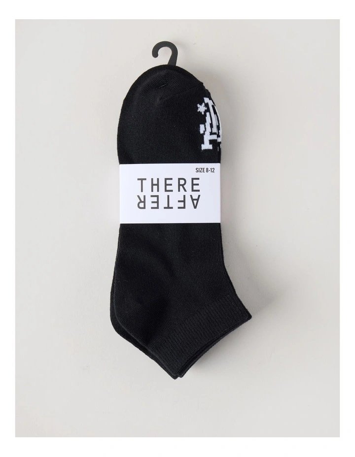 3 Pack Sneaker Logo Socks in Black image 3