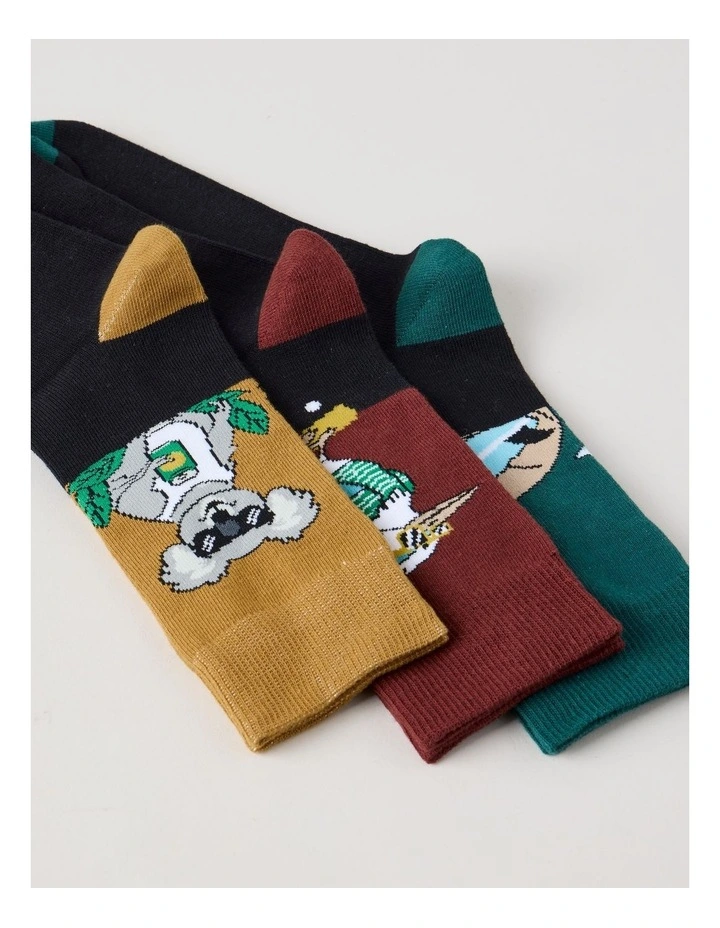 3 Pack Novelty Socks in Jasper, Ochre, and Ginger image 2