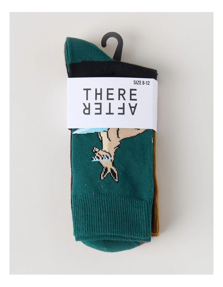 3 Pack Novelty Socks in Jasper, Ochre, and Ginger image 3