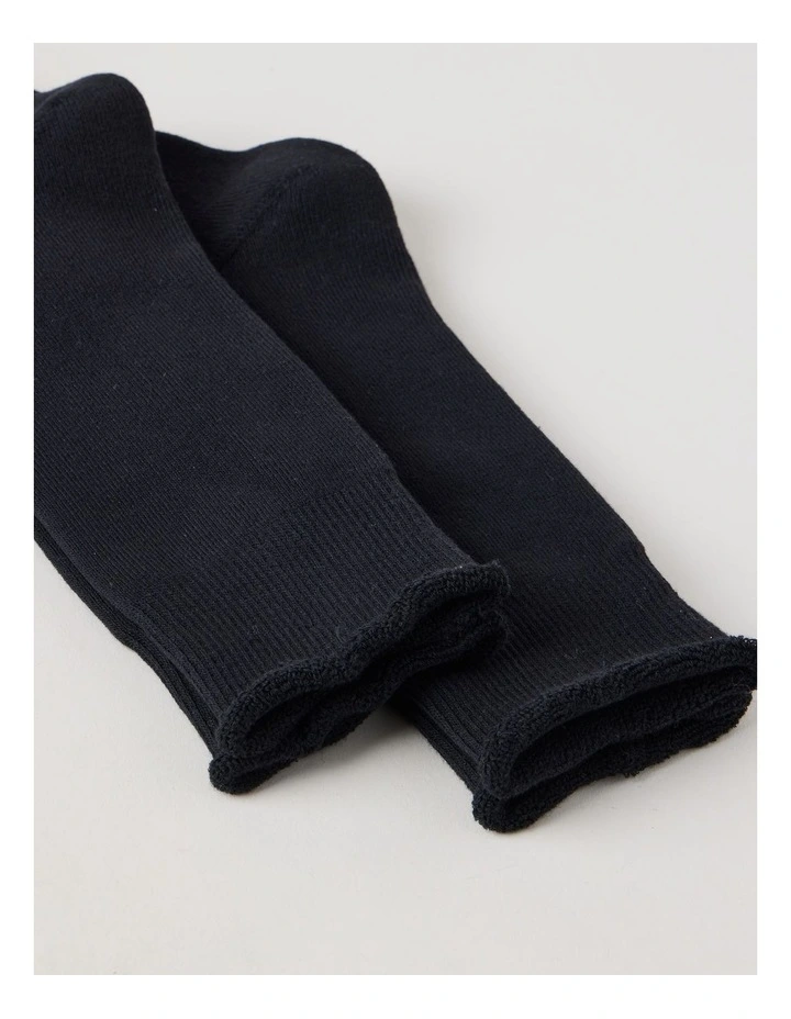 2 Pack Cotton Terry Socks in Black image 2
