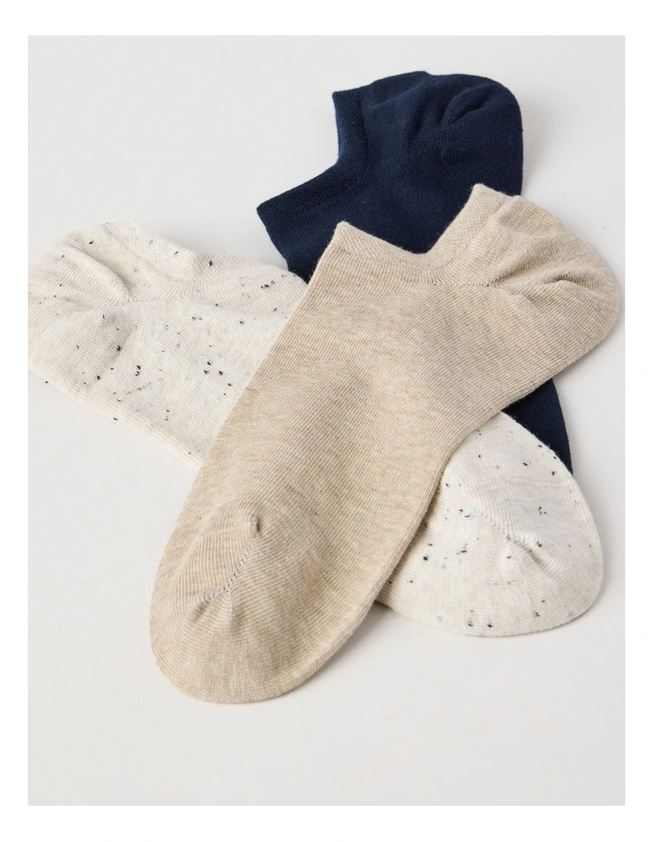 3 Pack Lowcut Liner Socks in Navy, Stone, & Pumice image 2