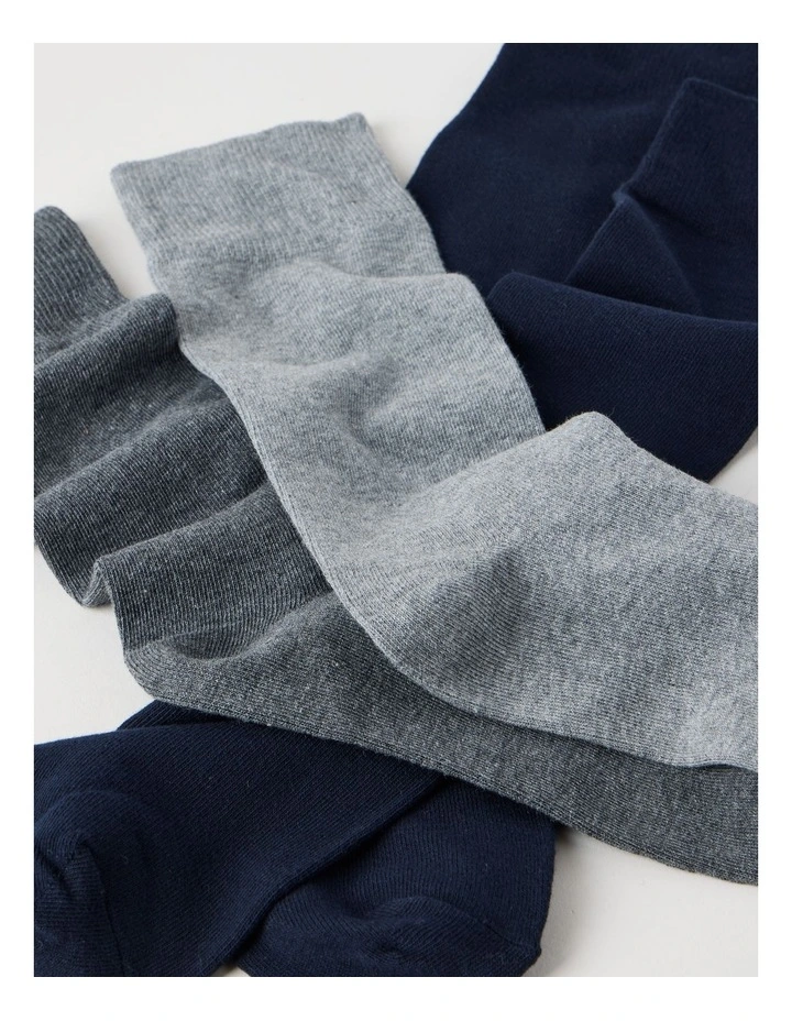 4 Pack Plain Socks in Navy, Grey, & Charcoal image 2