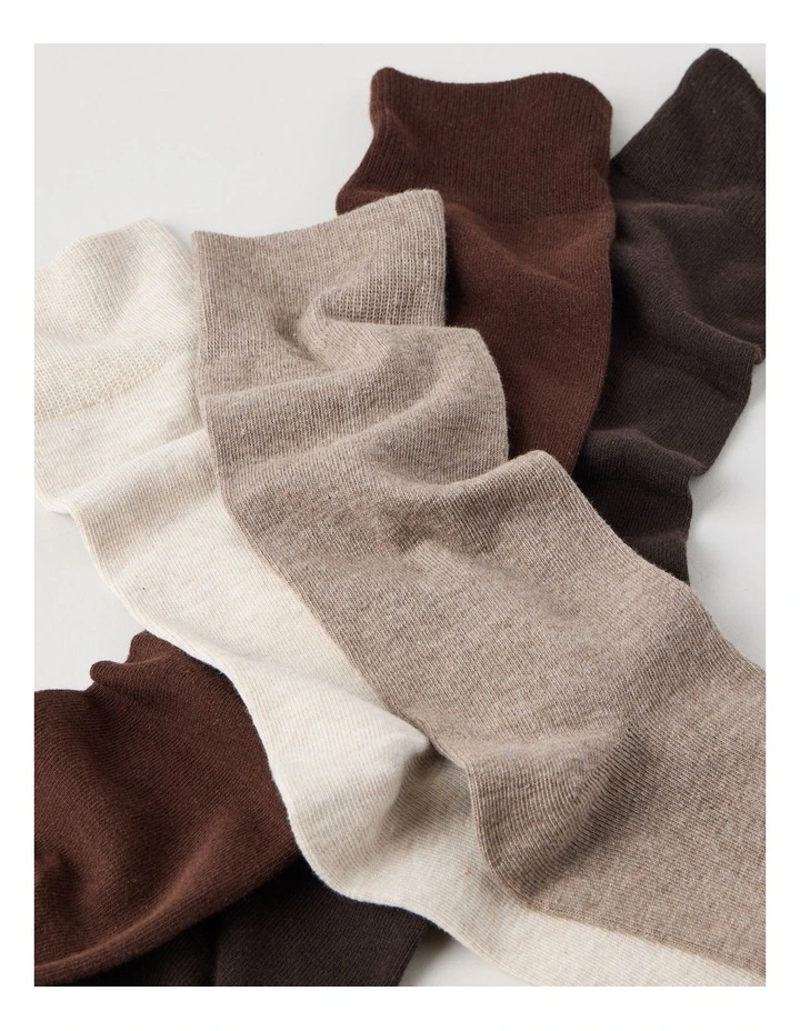 4 Pack Plain Socks in Assorted Browns image 2