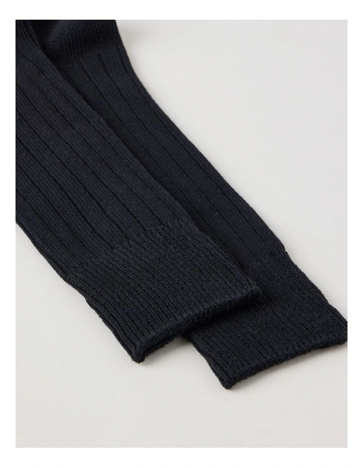 Winter Rib Cotton Socks in Black image 4