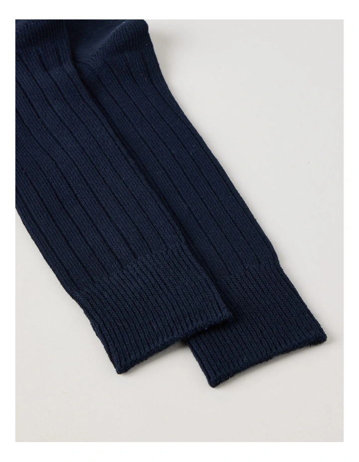 Winter Rib Cotton Socks in Navy image 4