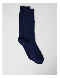 Full Terry Bamboo Boot Socks in Dark Indigo