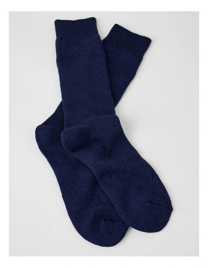 Full Terry Bamboo Boot Socks in Dark Indigo image 2