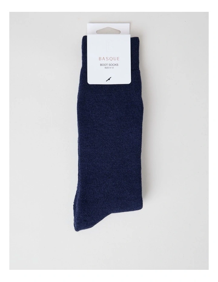 Full Terry Bamboo Boot Socks in Dark Indigo image 3