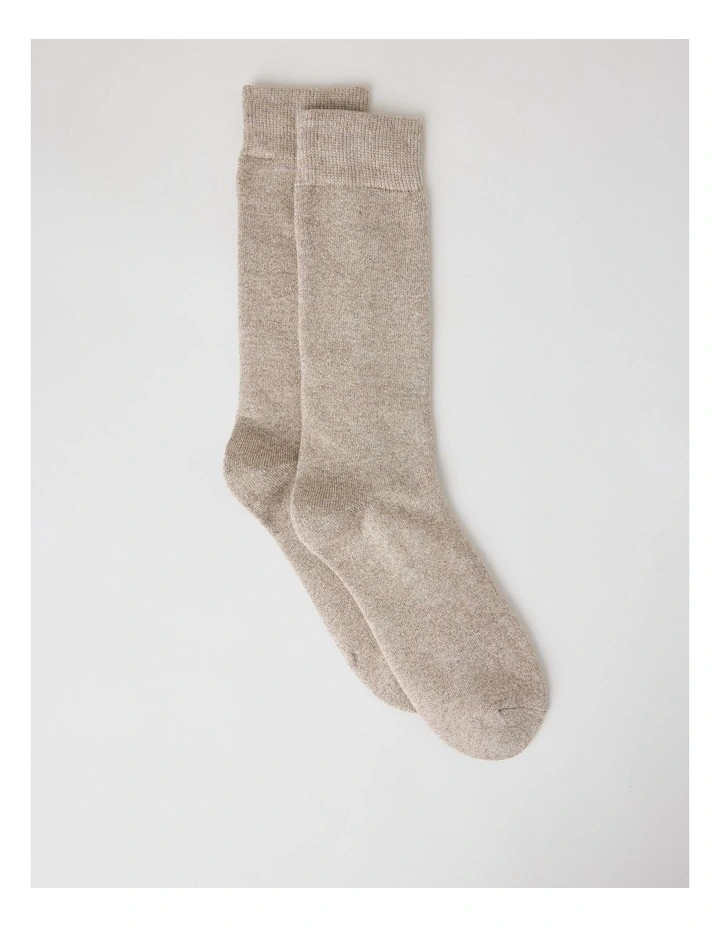 Full Terry Bamboo Boot Socks in Oatmeal image 1