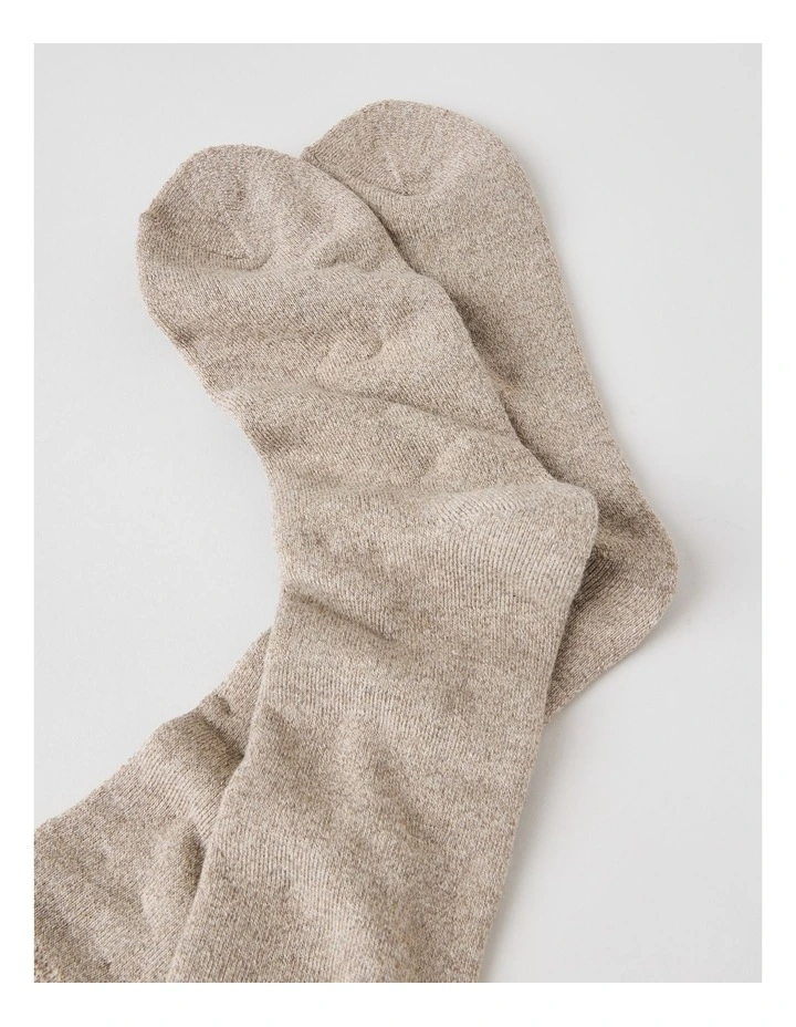 Full Terry Bamboo Boot Socks in Oatmeal image 2