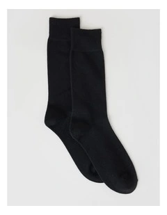 Merino Wool Blend Socks in Black