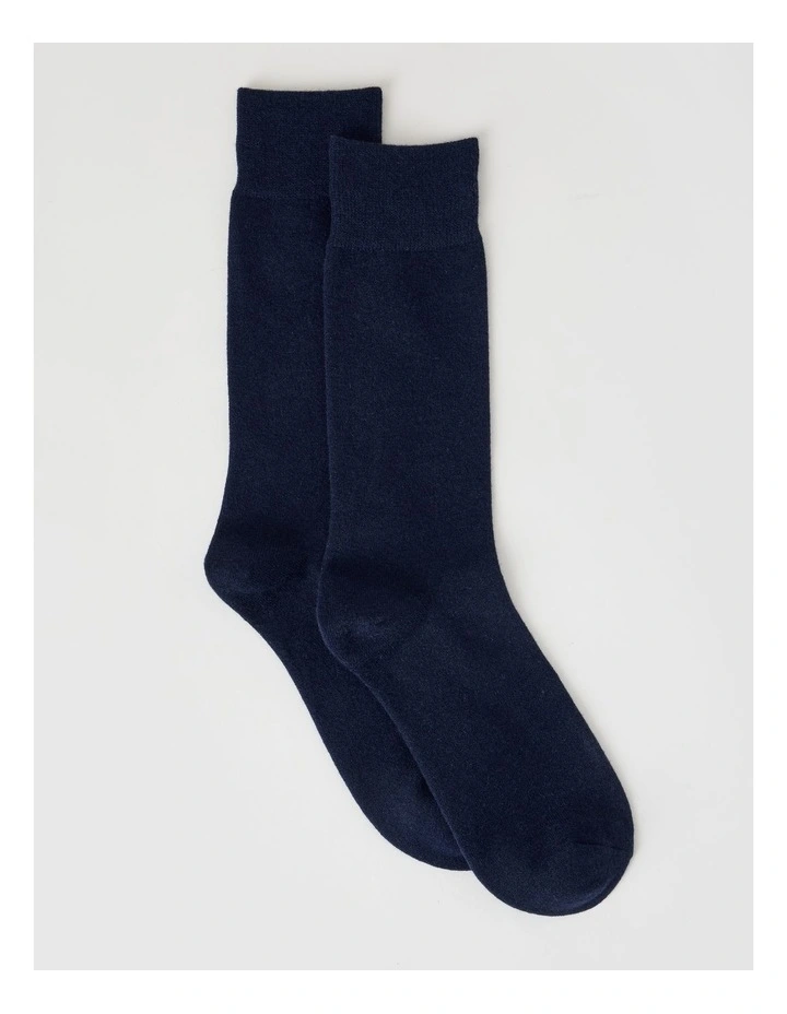 Merino Wool Blend Socks in Navy image 1