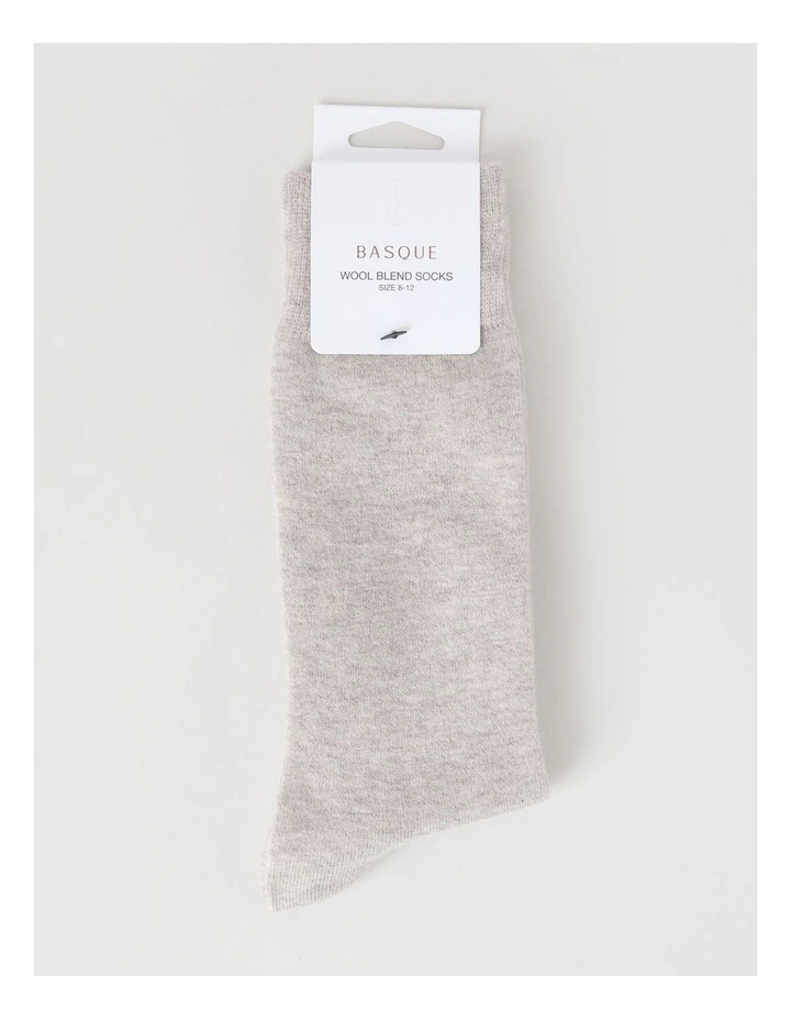 Merino Wool Blend Socks in Oat image 3