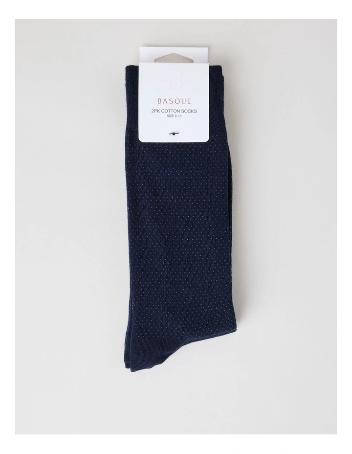 2 Pack Pinspot Socks in Navy image 3