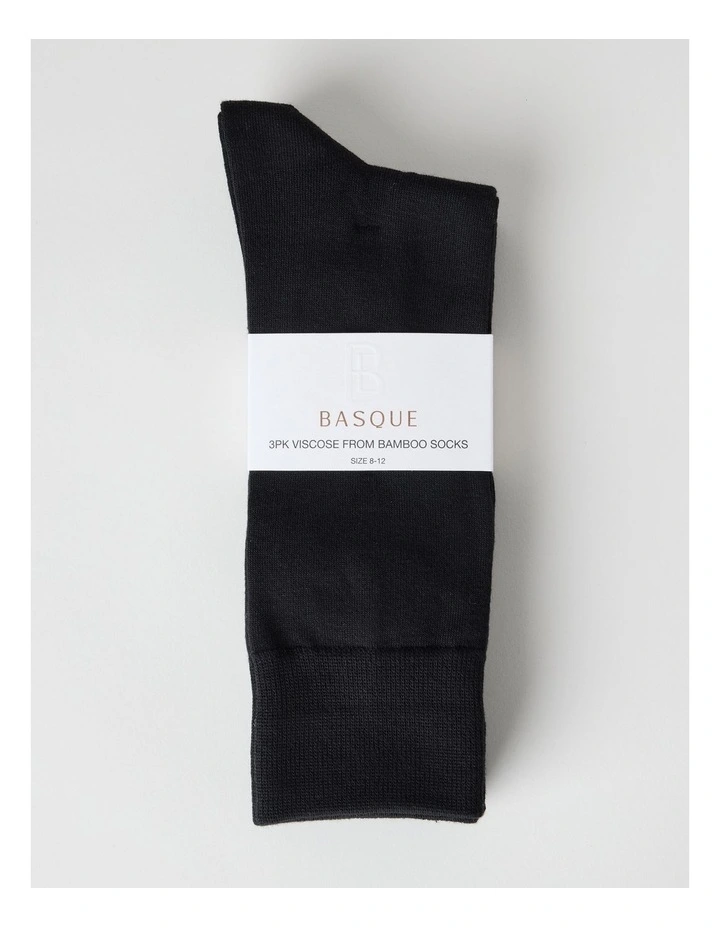 Bamboo Socks 3 Pack in Black image 3