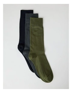 Bamboo Socks 3 Pack in Black, Charcoal, and Deep Green