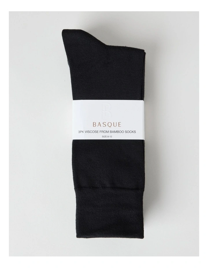 Bamboo Socks 3 Pack in Black, Charcoal, and Deep Green image 3