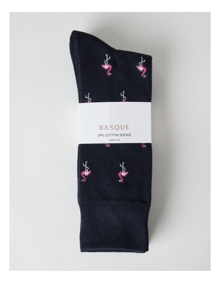 Bird Socks 3 Pack in Navy, Shadow Blue, and Shadow Green image 3