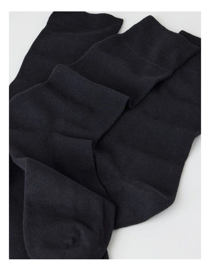 3 Pack Soft Top Comfort Cushion Socks in Black image 2