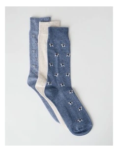 3 Pack Dogs Soft Top Socks in Assorted