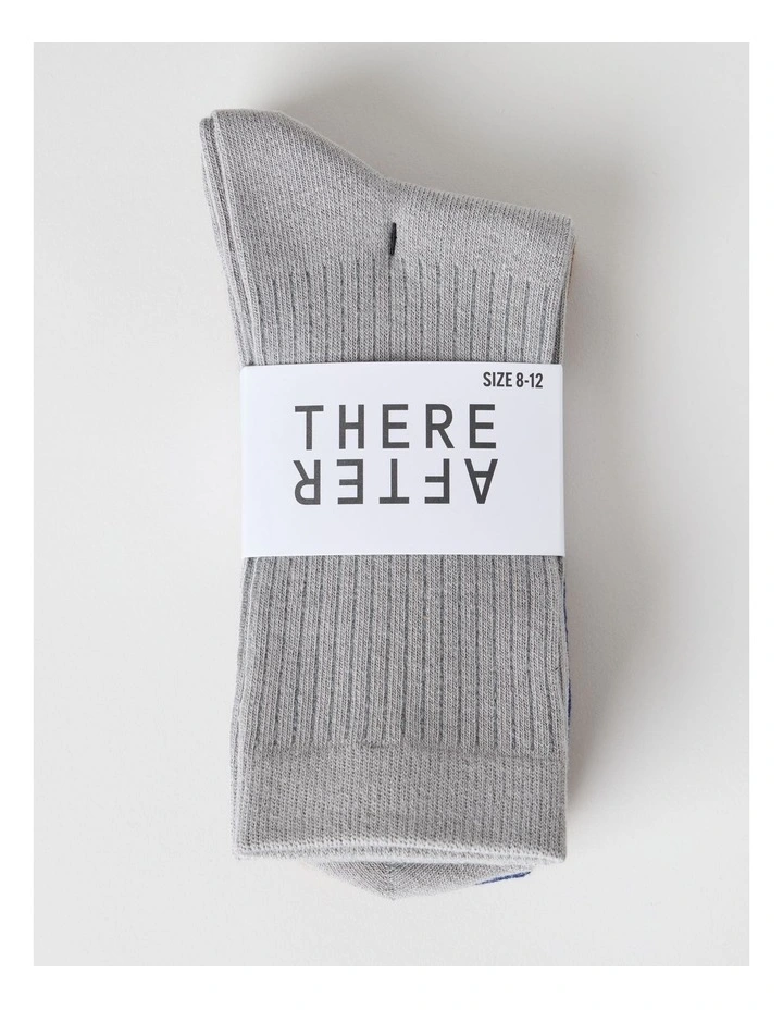 3 Pack Colour Crew Sport Socks in Limestone, Dark Blue, and Tan image 3