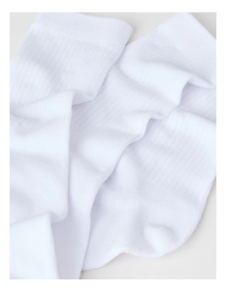 3 Pack Colour Crew Sport Socks in White image 2