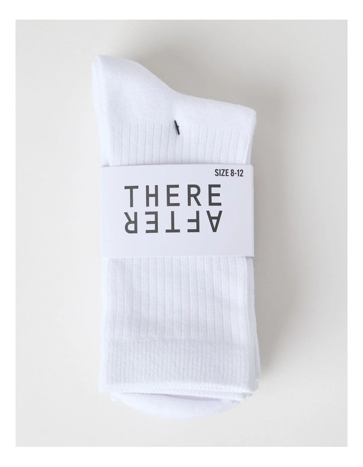 3 Pack Colour Crew Sport Socks in White image 3