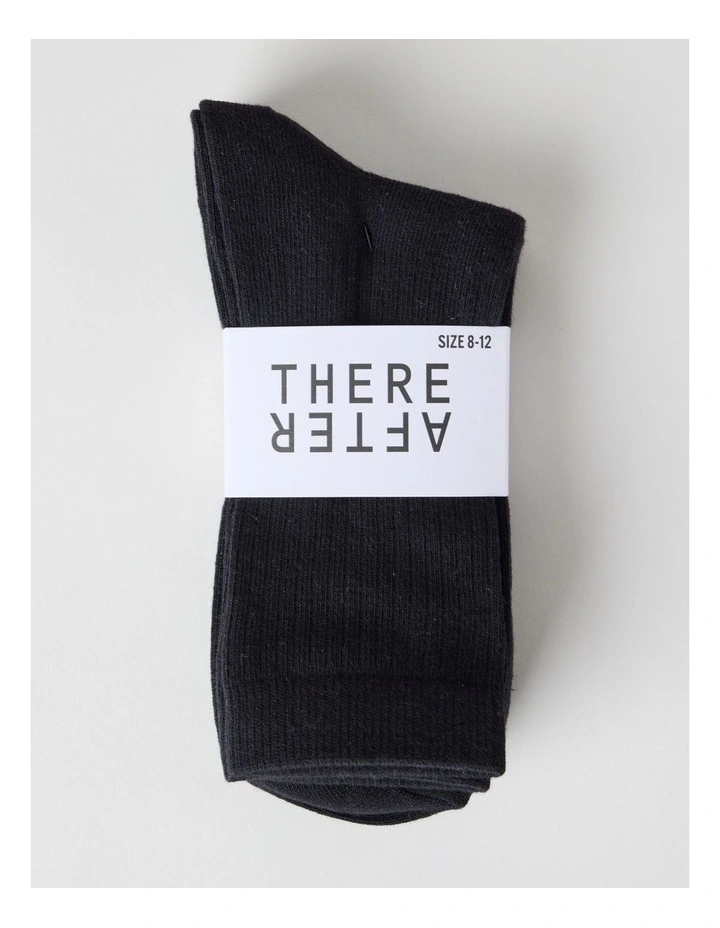 3 Pack Colour Crew Sport Socks in Black image 3