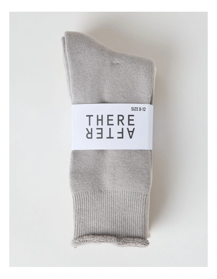 2 Pack Cotton Terry Socks in Limestone and Birch image 3