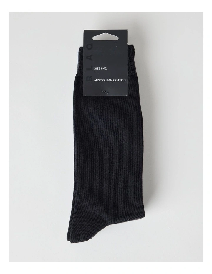 Australian Cotton Plain Socks 3 Pack in Black, Iron, and Misty Grey image 3