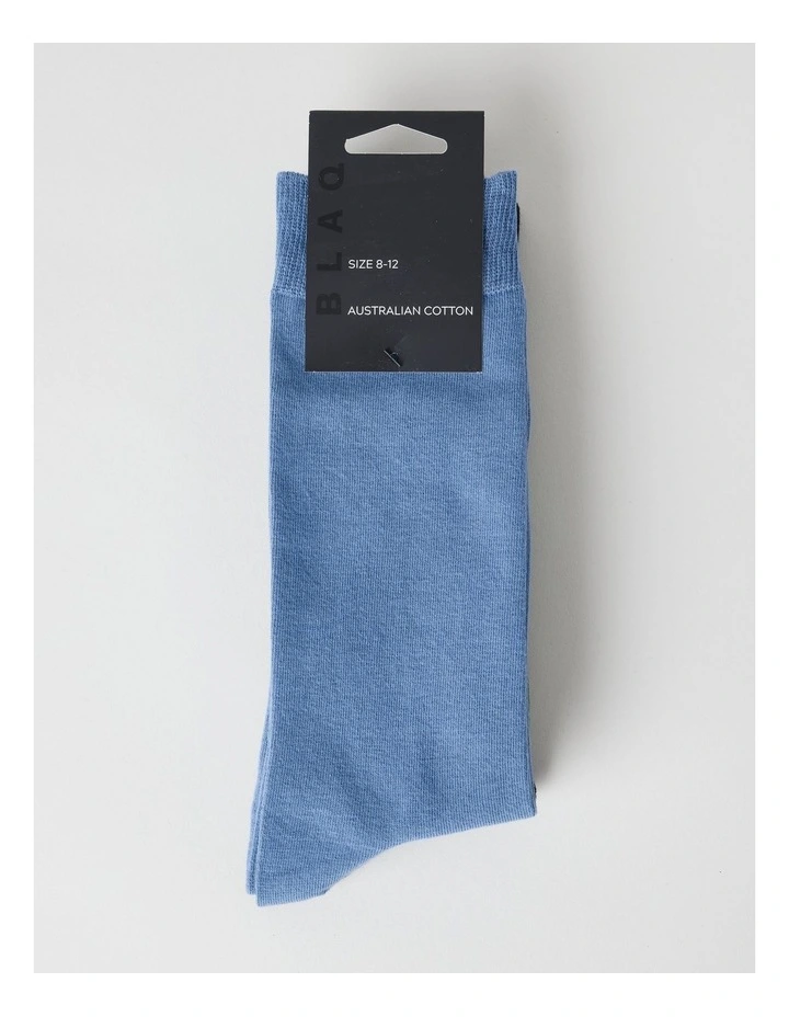 Australian Cotton Plain Socks 3 Pack in Dusk Blue, Dark Night, and Deep Green image 3