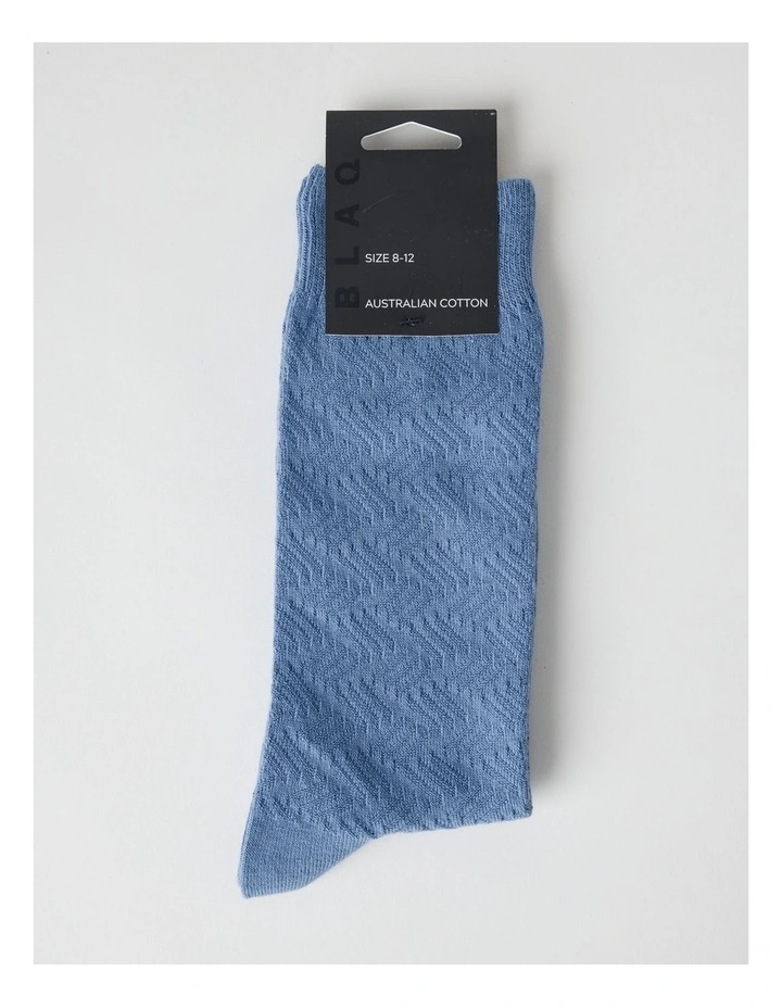 Australian Cotton Textured Socks in Dusk Blue image 3