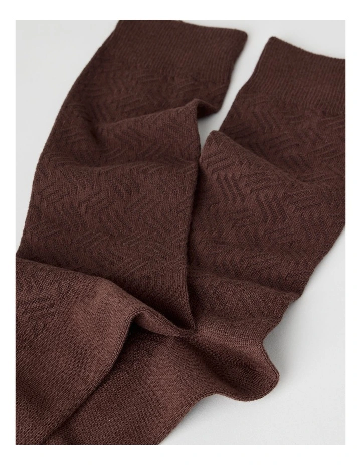 Australian Cotton Textured Socks in Walnut image 2