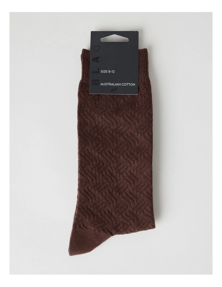 Australian Cotton Textured Socks in Walnut image 3