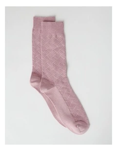 Australian Cotton Textured Socks in Antique Rose