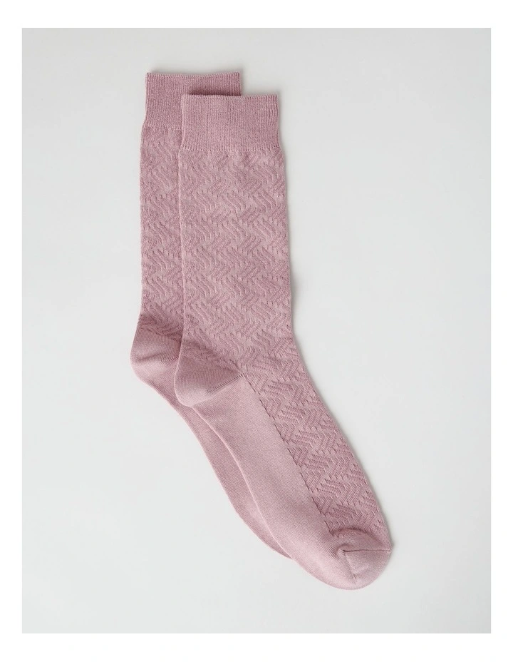 Australian Cotton Textured Socks in Antique Rose image 1