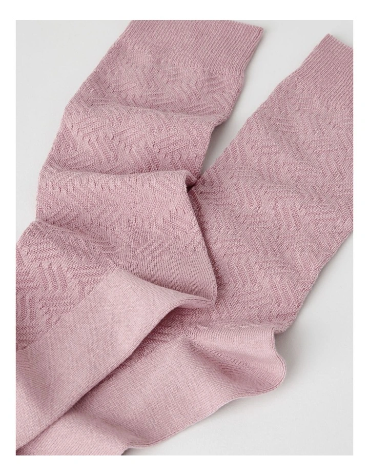 Australian Cotton Textured Socks in Antique Rose image 2