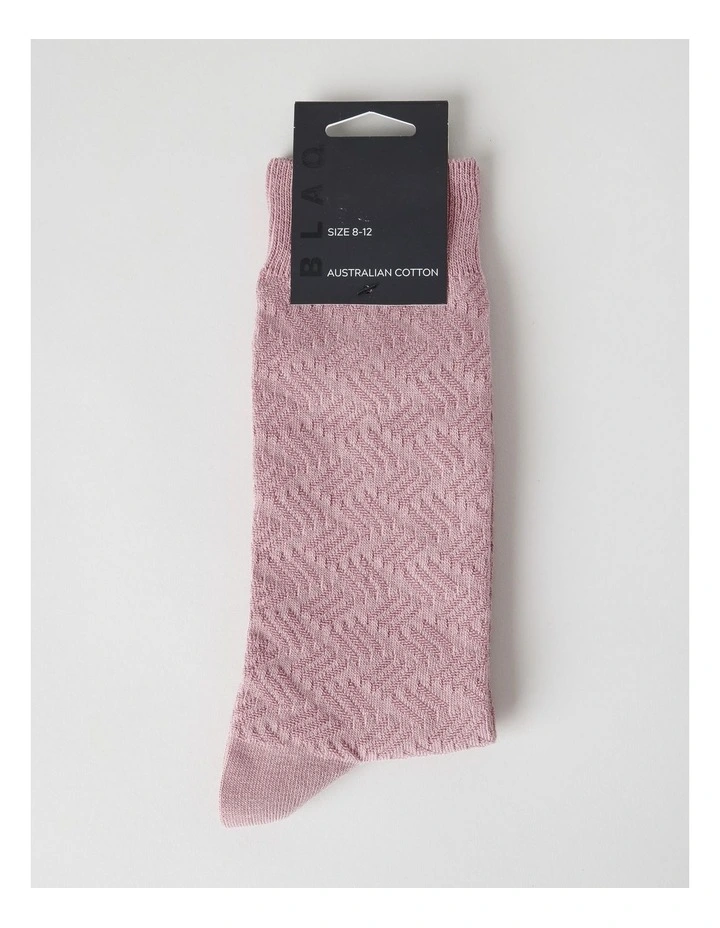 Australian Cotton Textured Socks in Antique Rose image 3