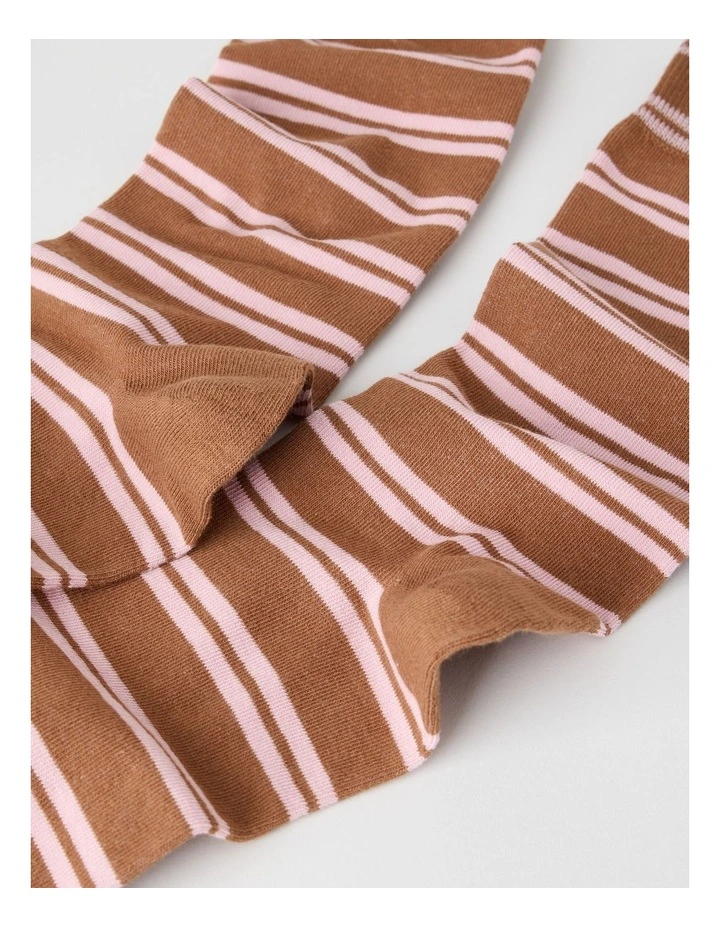 Australian Cotton Stripe Socks in Rich Hazelnut image 2