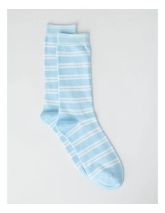 Australian Cotton Stripe Socks in Winter Sky