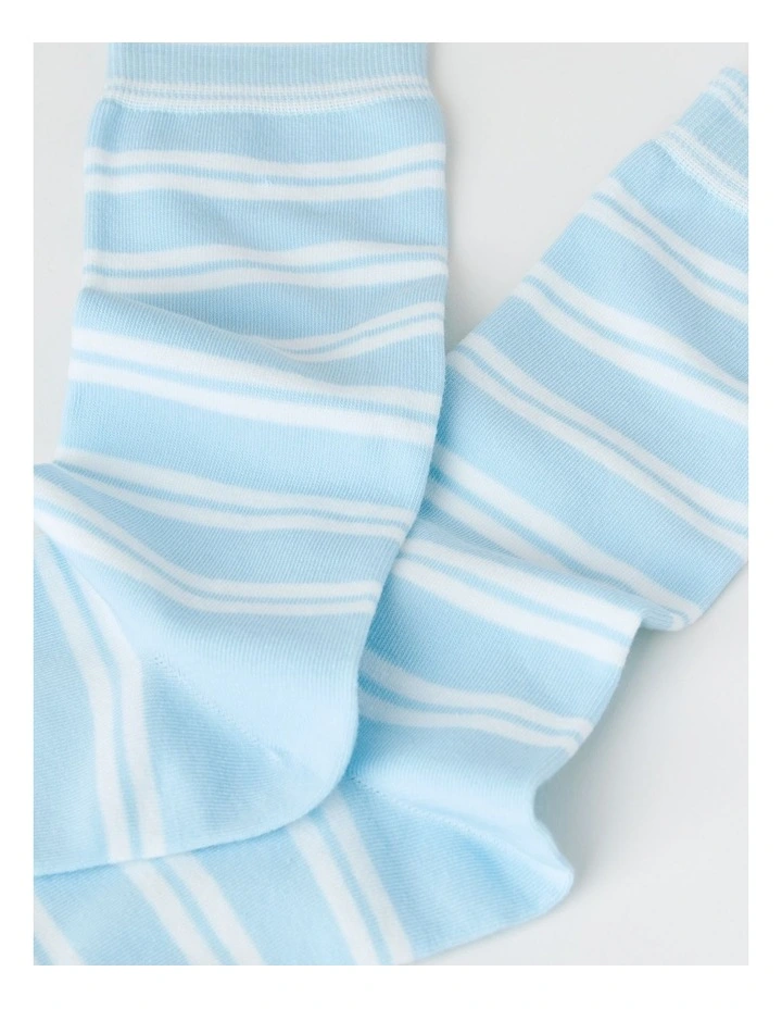 Australian Cotton Stripe Socks in Winter Sky image 2