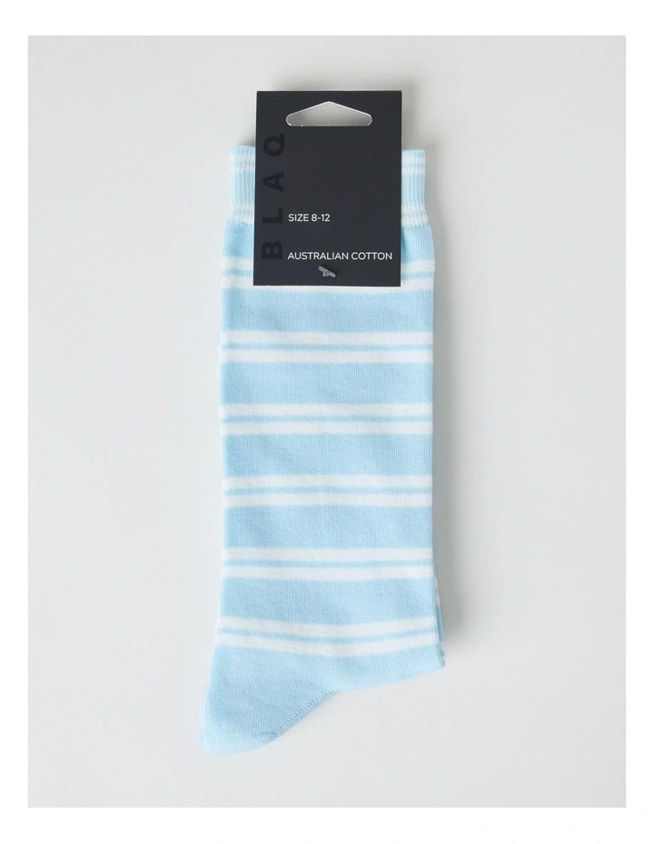 Australian Cotton Stripe Socks in Winter Sky image 3